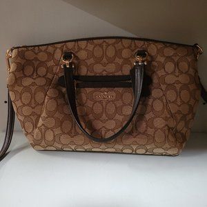 Coach Signature Taylor Tote Brown Khaki